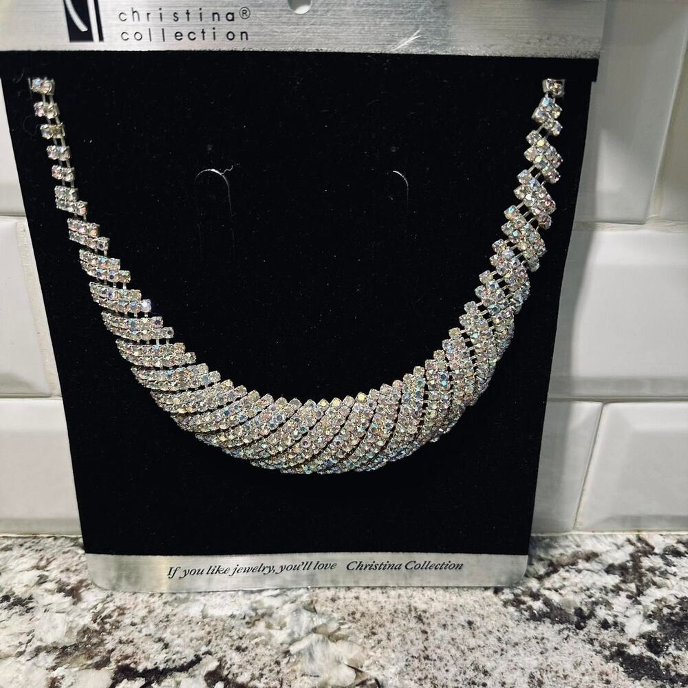 Christina Rhinestone Statement Necklace - Picture 6 of 6